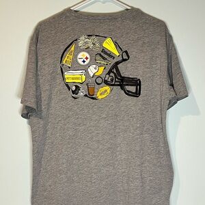 NFL Pittsburgh Steelers Women’s Gray Short Sleeve Logo T-shirt, Size Large